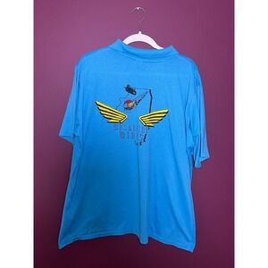Vintage Hilton GWRRA Wandering Wings Motorcycle Polo Shirt Blue Mens